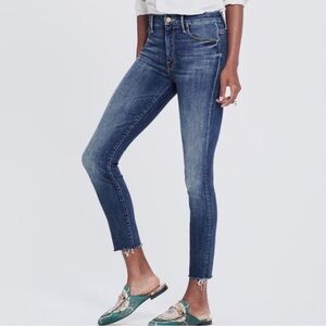 Mother High Waisted Looker Ankle Fray Denim